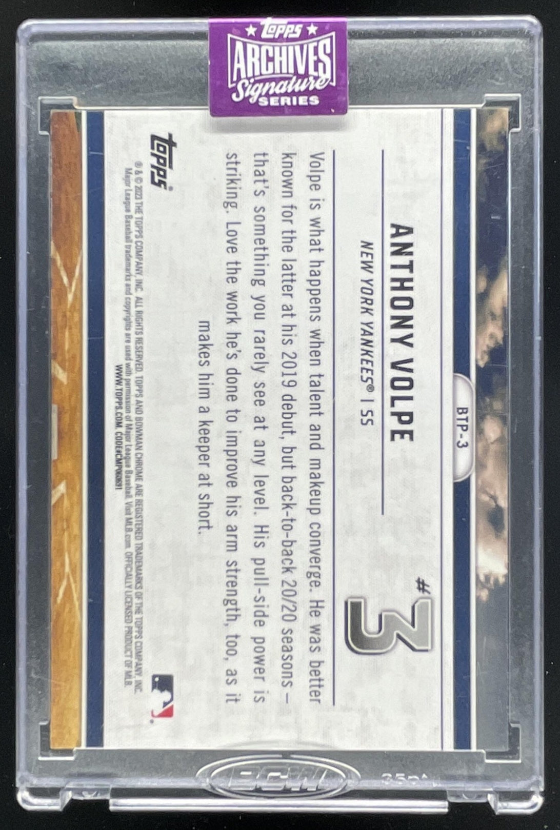 2025 Topps Archives Signature Series Autograph Anthony Volpe Auto