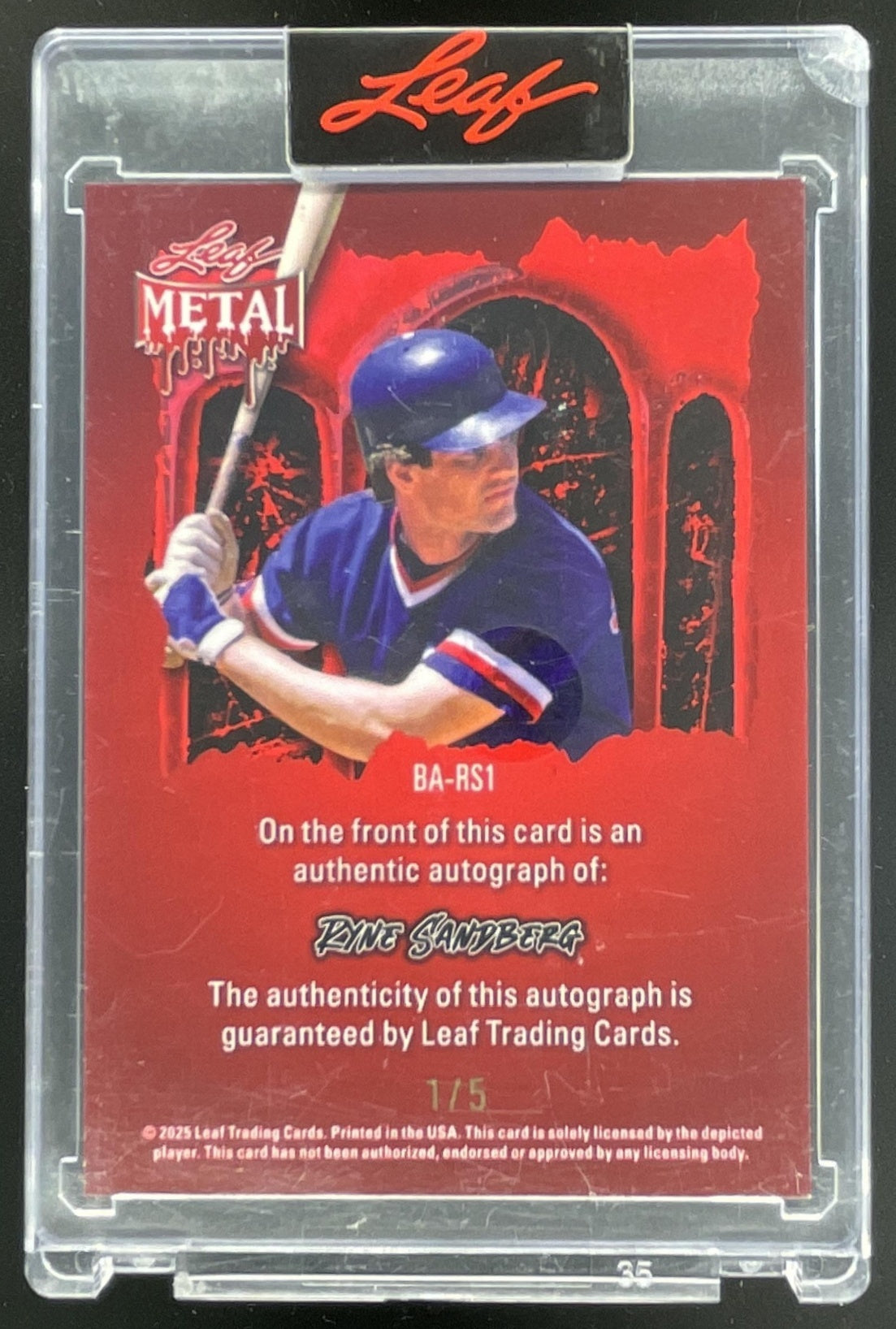2025 Leaf Metal Halloween Prismatic Ghosts #BA-RS1 Ryne Sandberg