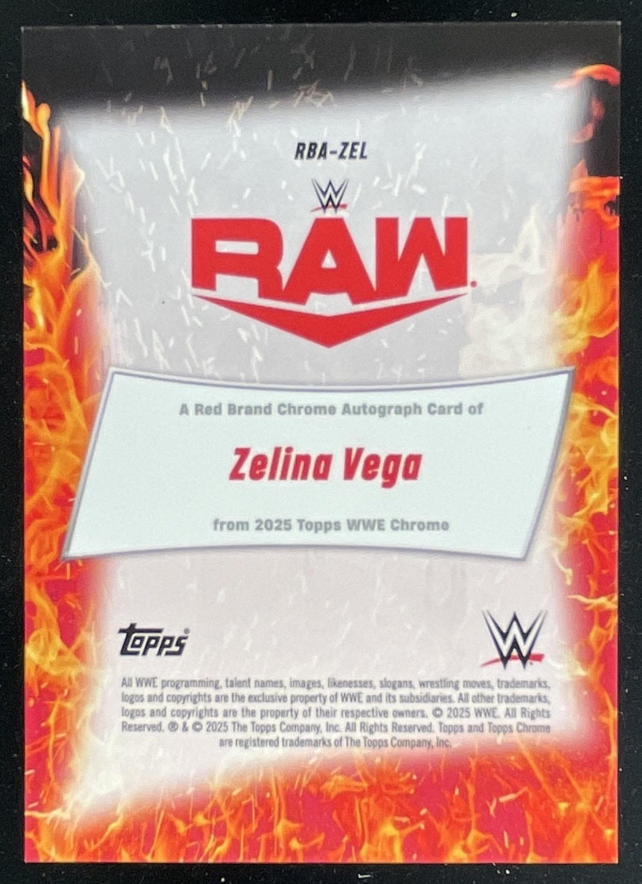 2025 Topps Chrome Sapphire WWE Red Brand Orange #RBA-ZEL Zelina