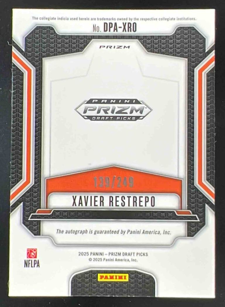 2025 Panini Prizm Draft Pick Autographs Blue Prizm #67 Xavier