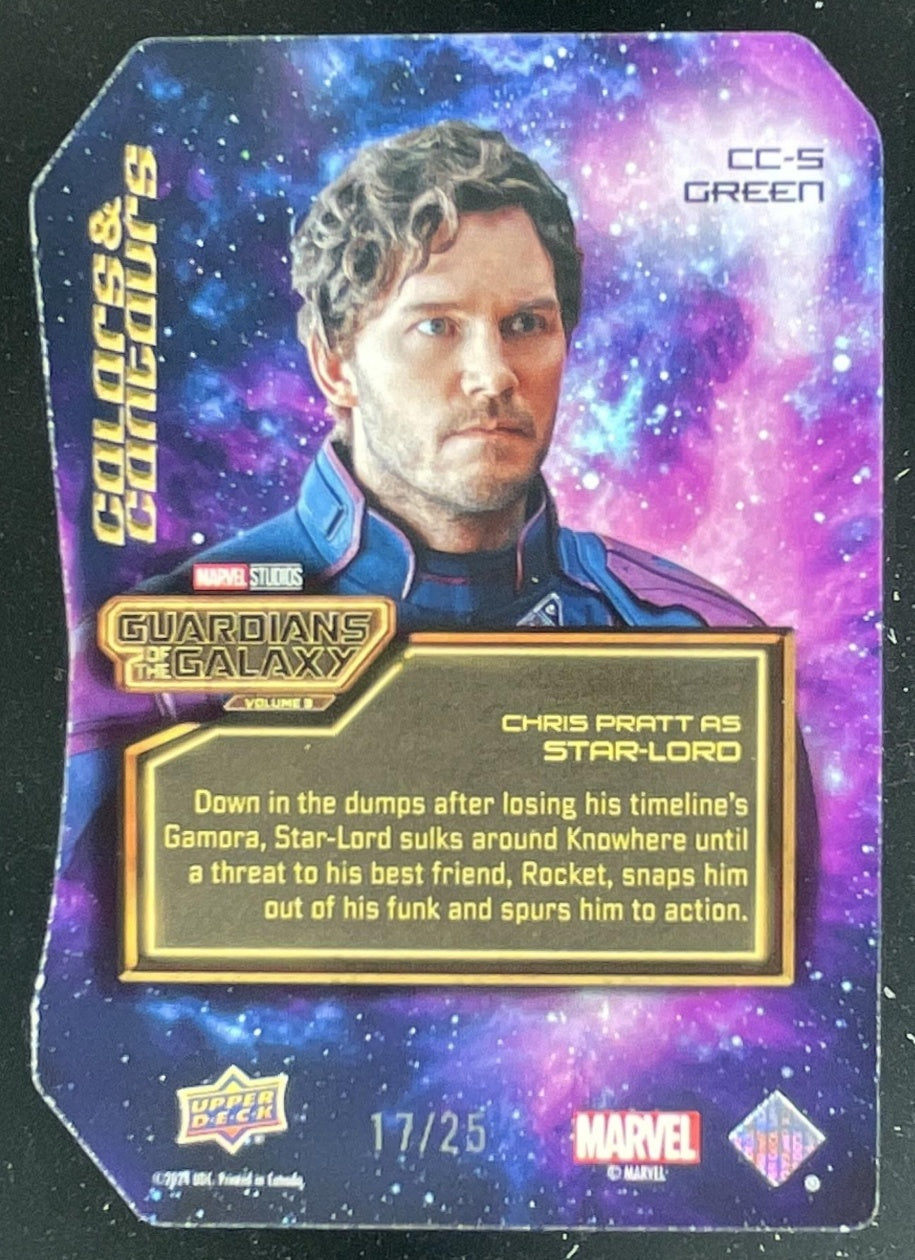 2024 UD Marvel Guardians Galaxy Colors Contours Green Chris Pratt