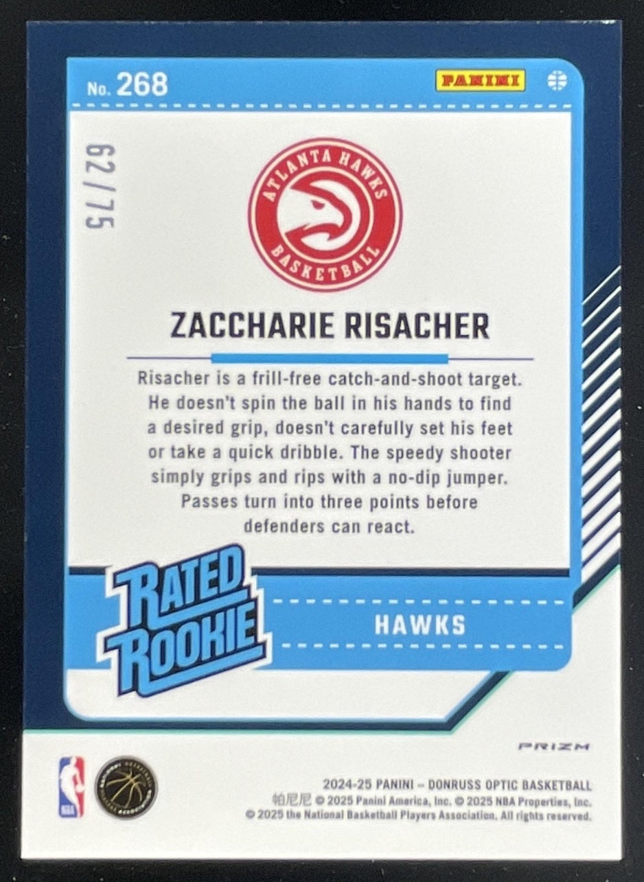 2024 Donruss Optic Electricity International Zaccharie Risacher RC