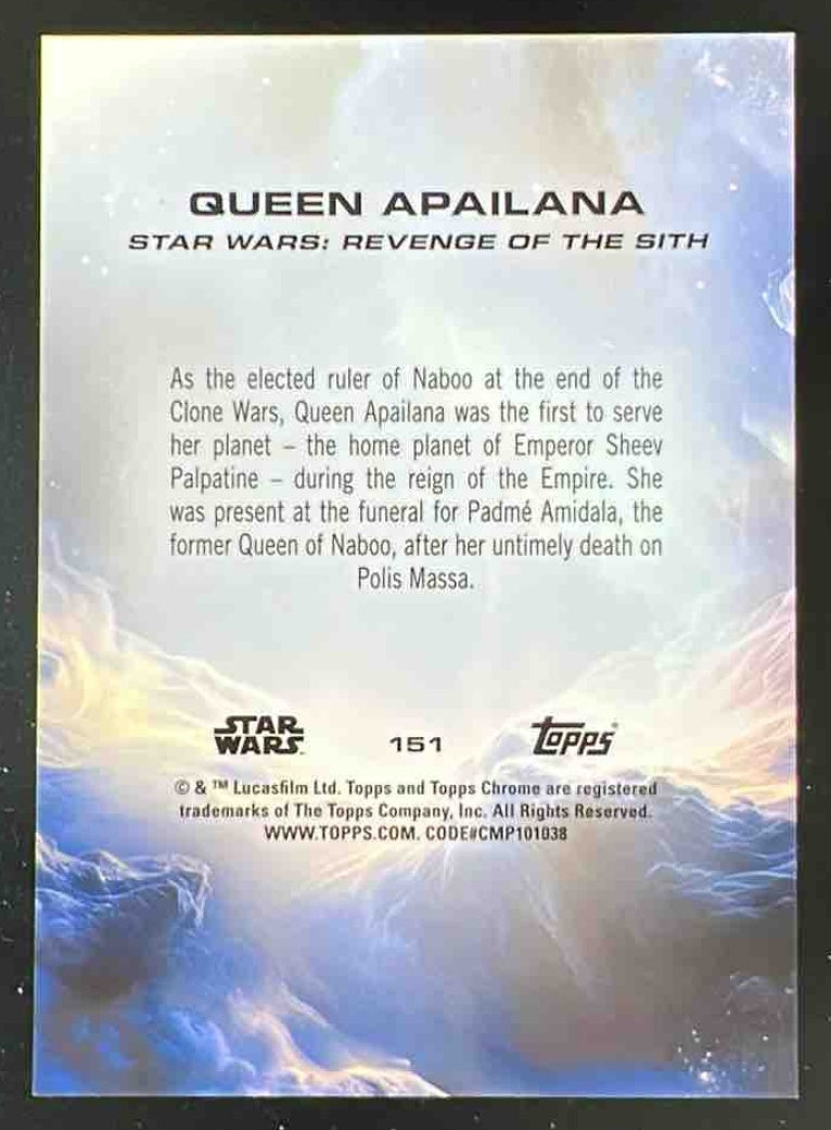 2025 Topps Chrome Star Wars Sapphire Purple Sapphire #151 Queen