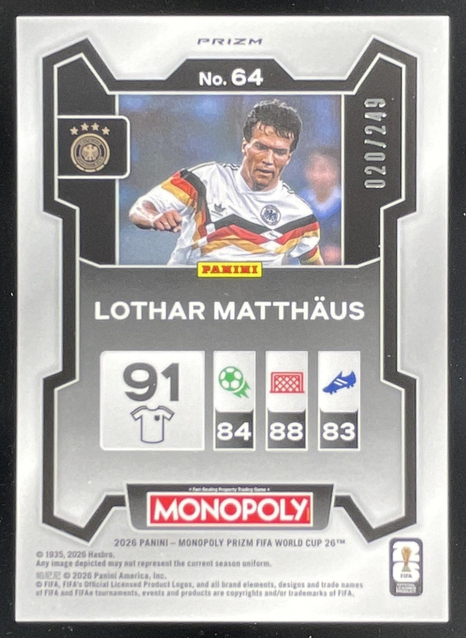 2026 Panini Prizm Monopoly World Cup Light Blue Prizm #64 Lothar