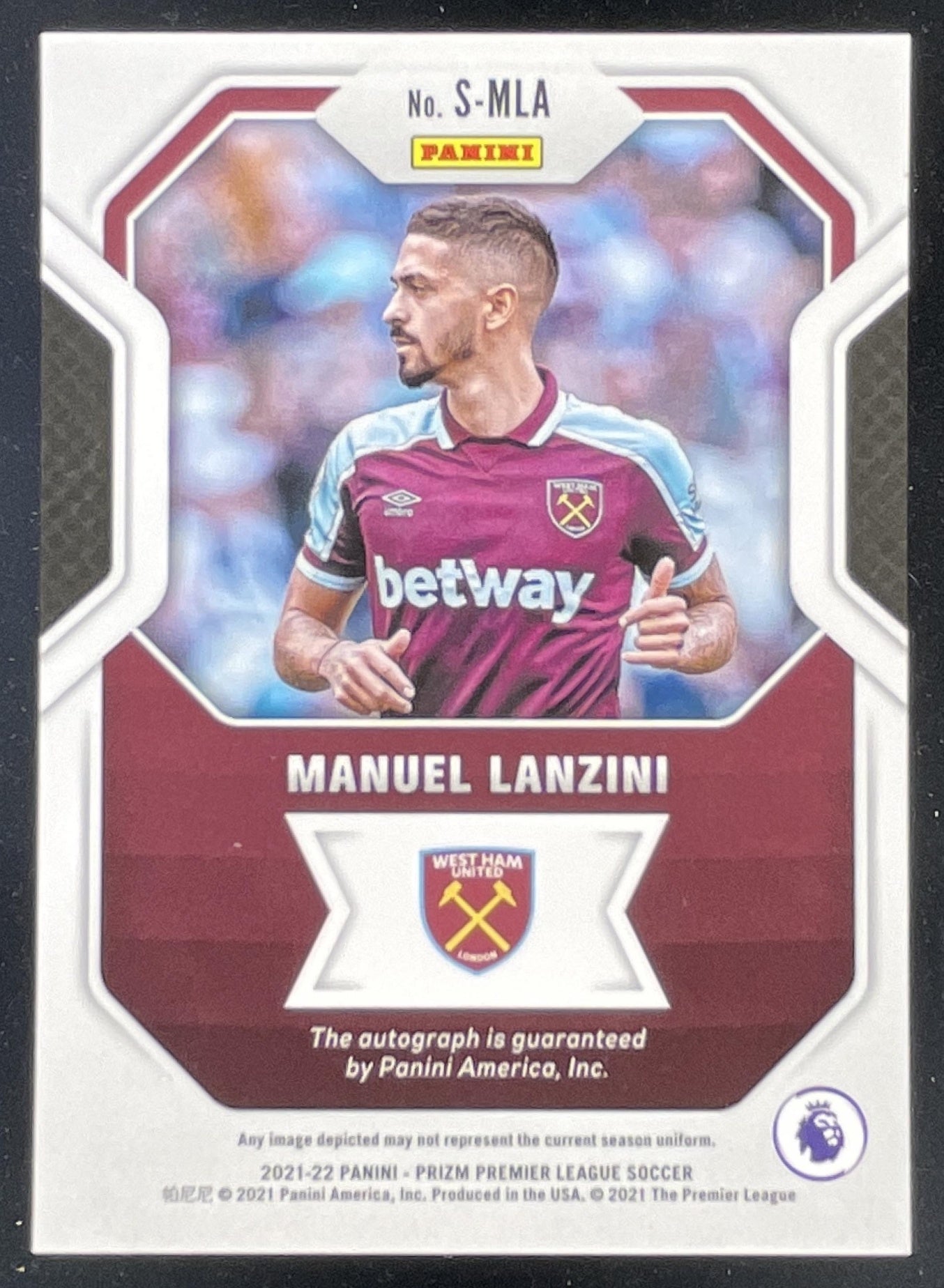 2021 Panini Prizm Premier League Signatures #S-ML Manuel Lanzini