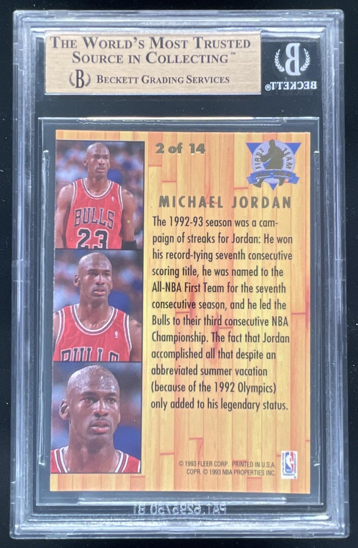 1993-94 Fleer Ultra All NBA #2 Michael Jordan BGS 9.5 – Burbank Cards