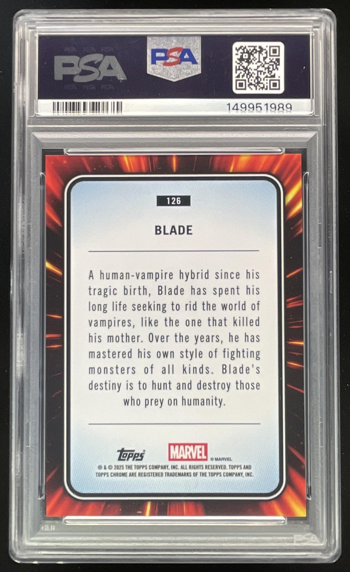 2025 Topps Chrome Marvel Blue & Green Shimmer Refractor #126 Blade