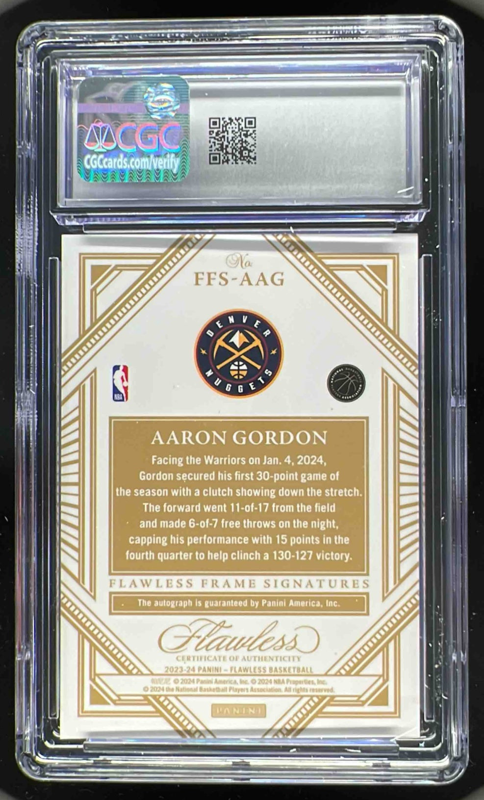 2023-24 Panini Flawless Shade Signatures #FSS-AGD Aaron