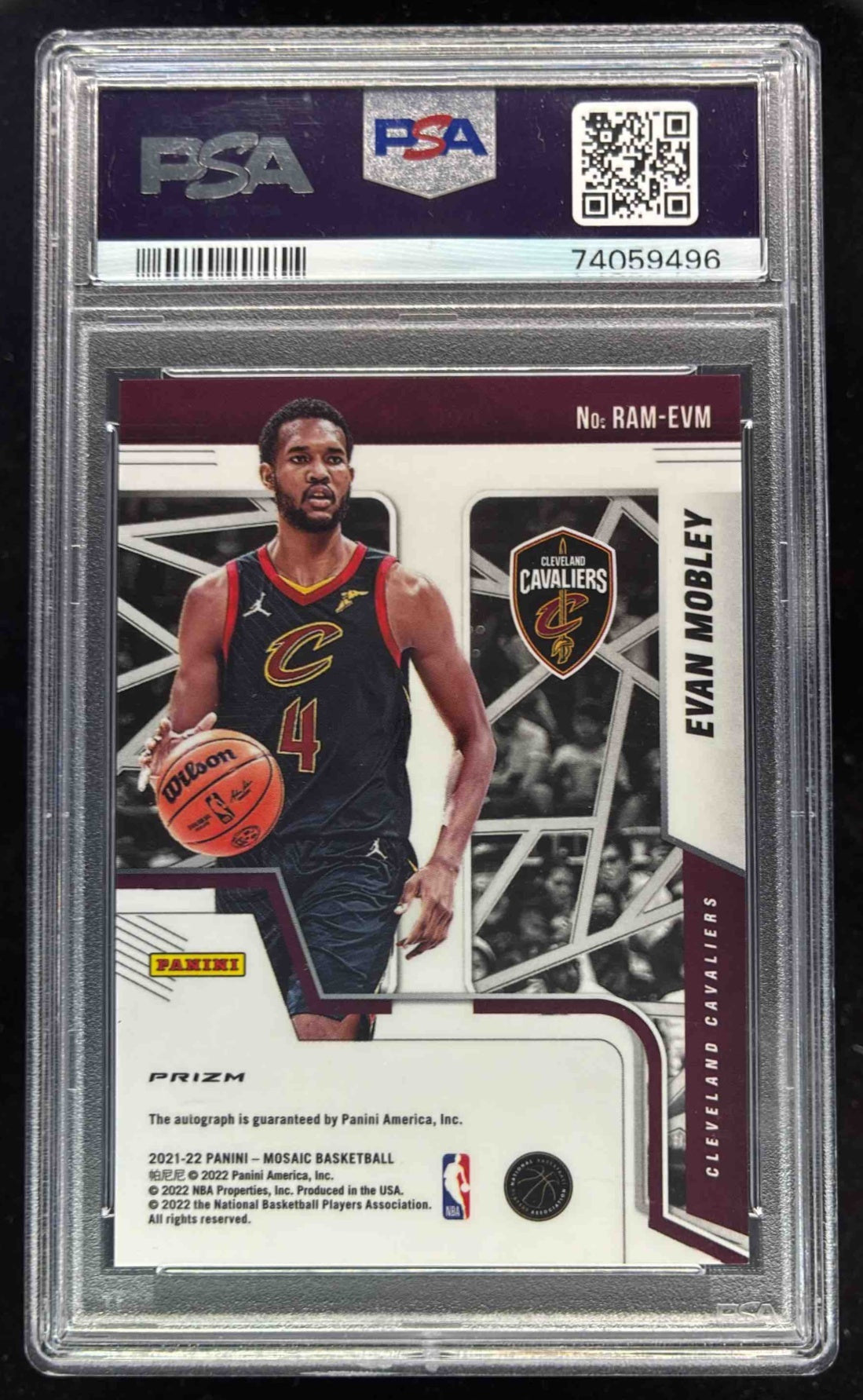 2021-22 Panini Mosaic Rookie Autographs Mosaic #RAMEVM Evan Mobley