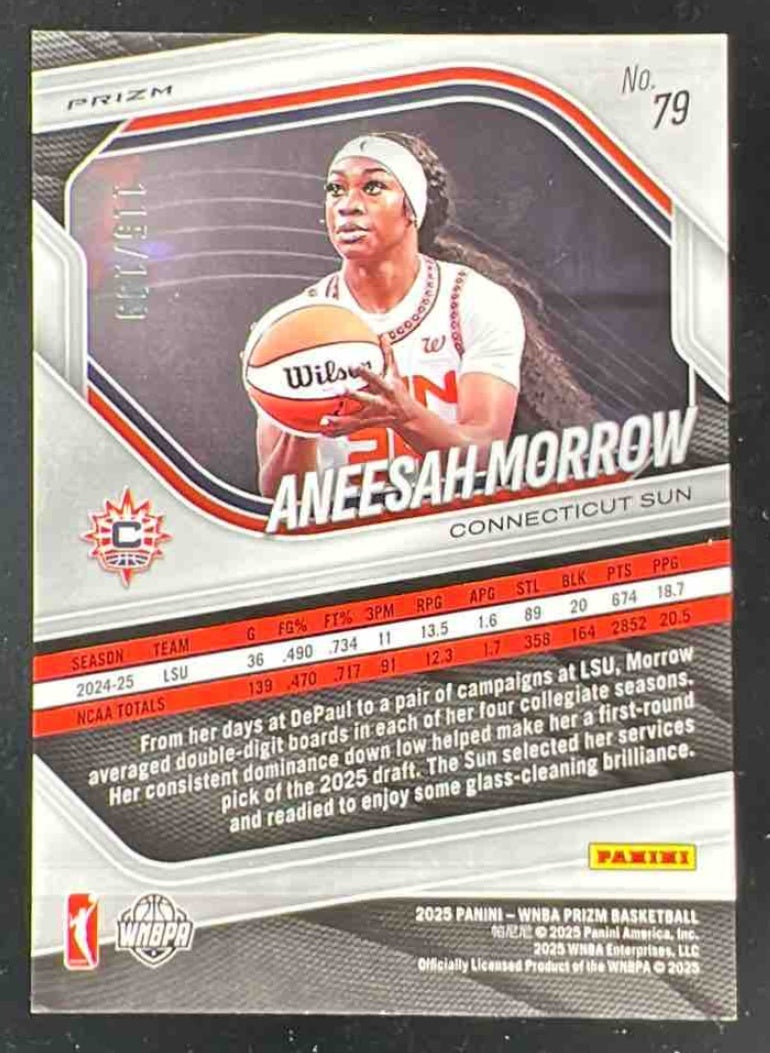 2025 Panini Prizm WNBA Red Pandora #79 Aneesah Morrow RC /199