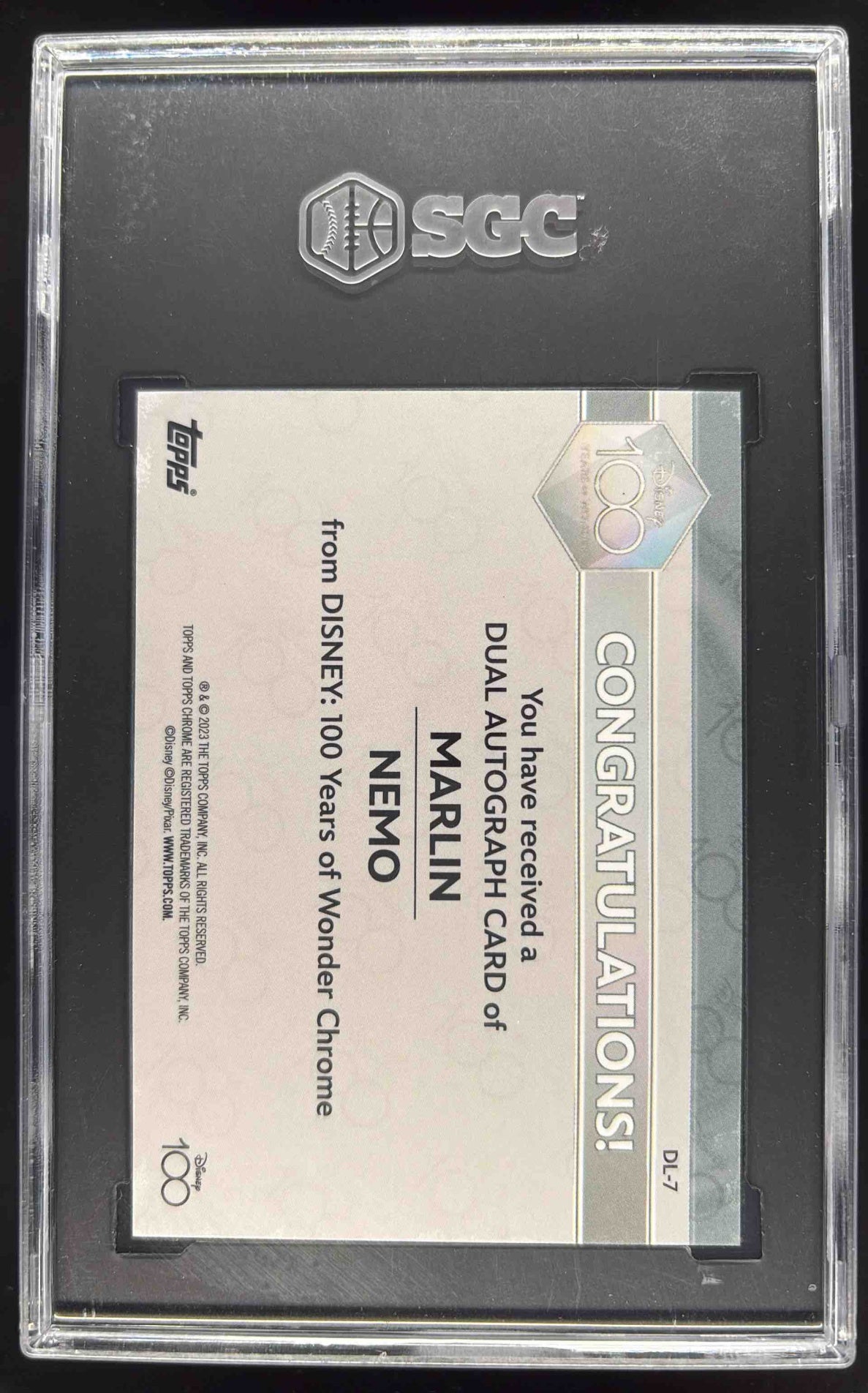 2023 Topps Chrome Disney 100 Dual Auto Dark Light Blue Nemo