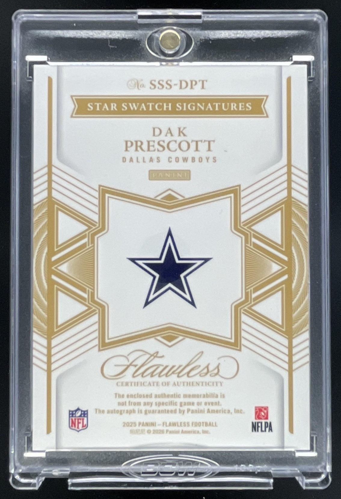 2025 Panini Flawless Star Swatch Signatures Silver #5 Dak Prescott