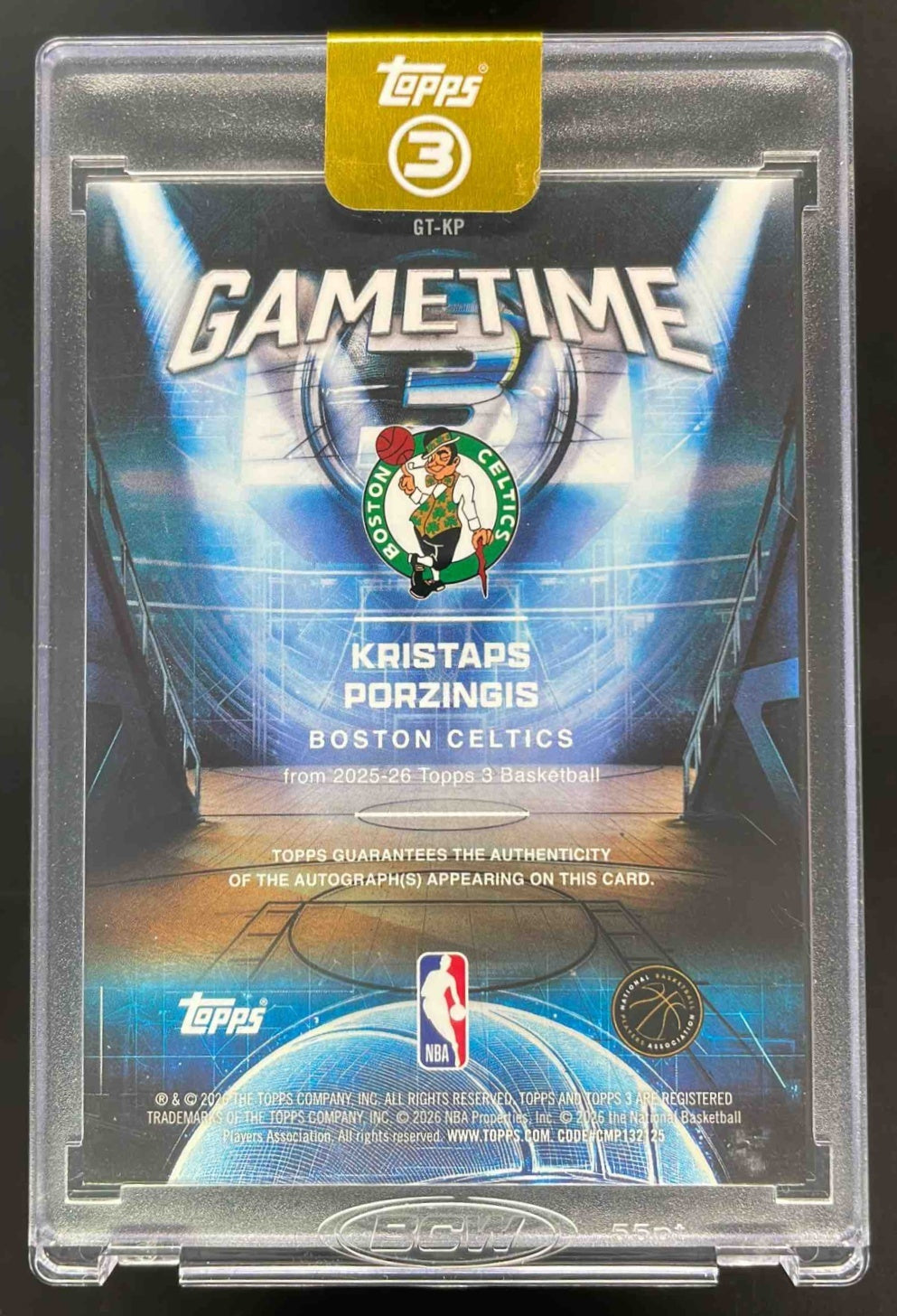 2025-26 Topps Three Game Time Graphs Bronze #GT-KP Kristaps