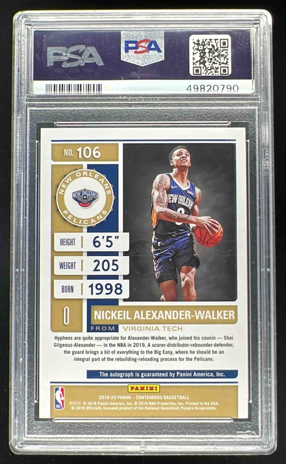 2019 Contenders Cracked Ice Ticket Nickeil Alexander-Walker RC
