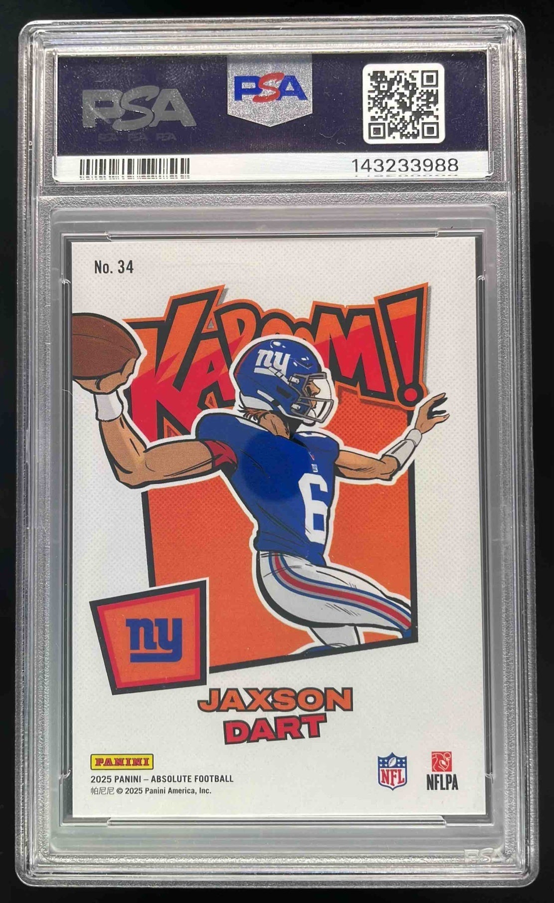 2025 Panini Absolute Kaboom - Horizontal #34 Jaxson Dart RC PSA 10 2025 Panini Absolute Kaboom - Horizontal #34 Jaxson Dart RC PSA 10