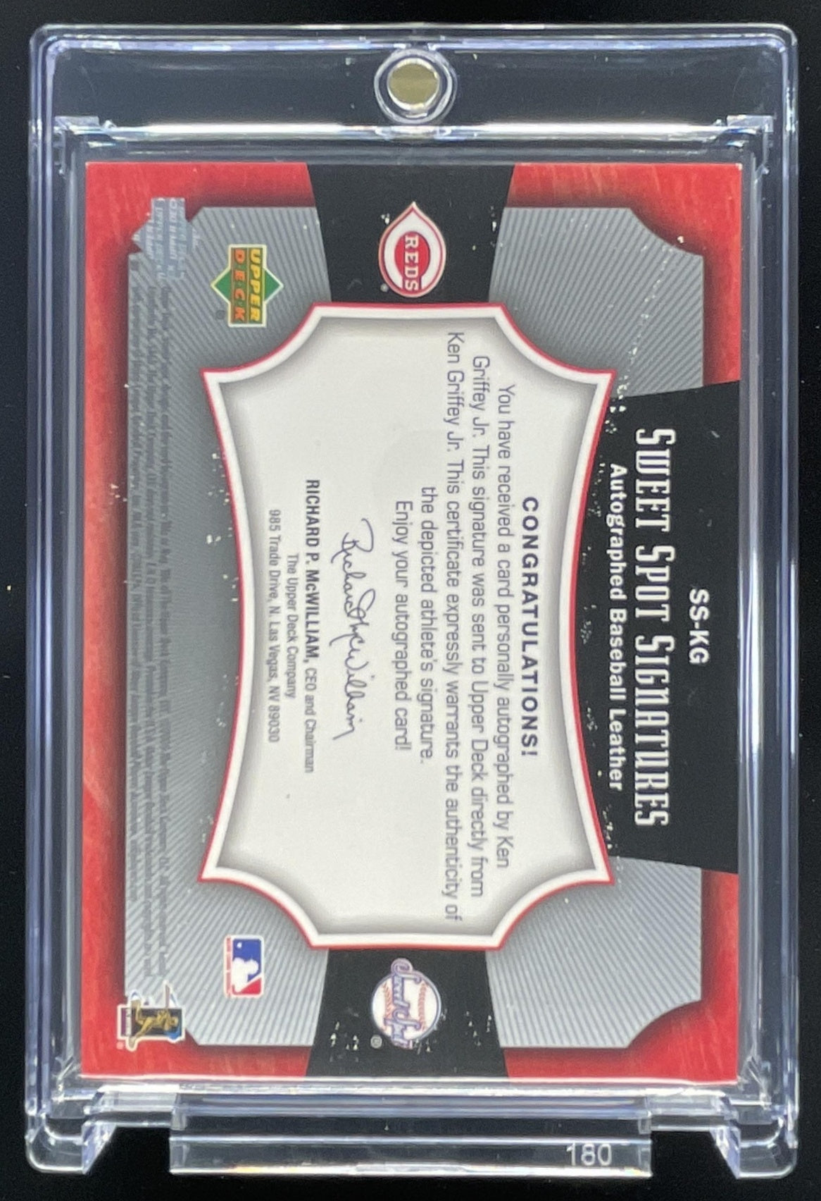 2005 Upper Deck Sweet Spot Red Stitch Red Ink #SS-KG Ken Griffey