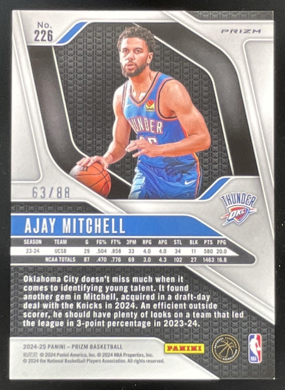 2024-25 Panini Prizm Dragon Year Prizm #226 Ajay Mitchell RC /88
