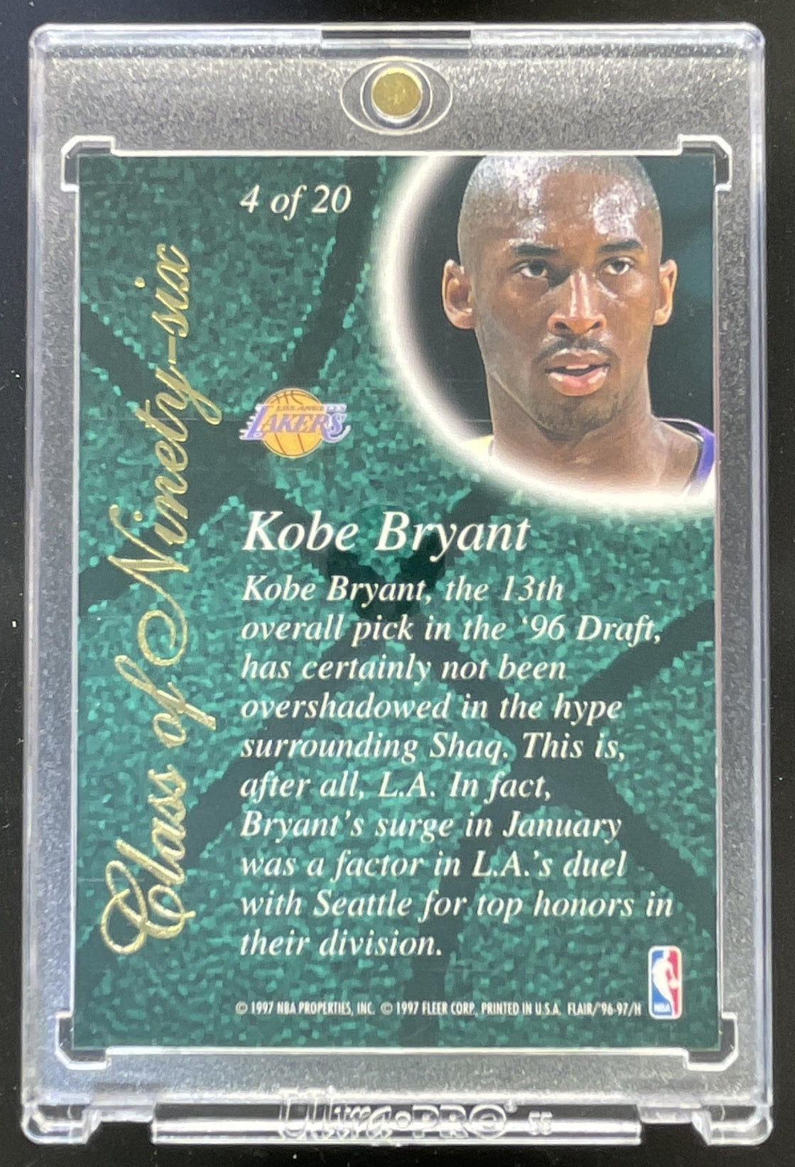 1996-97 Fleer Flair Showcase Class of '96 #4 Kobe Bryant RC