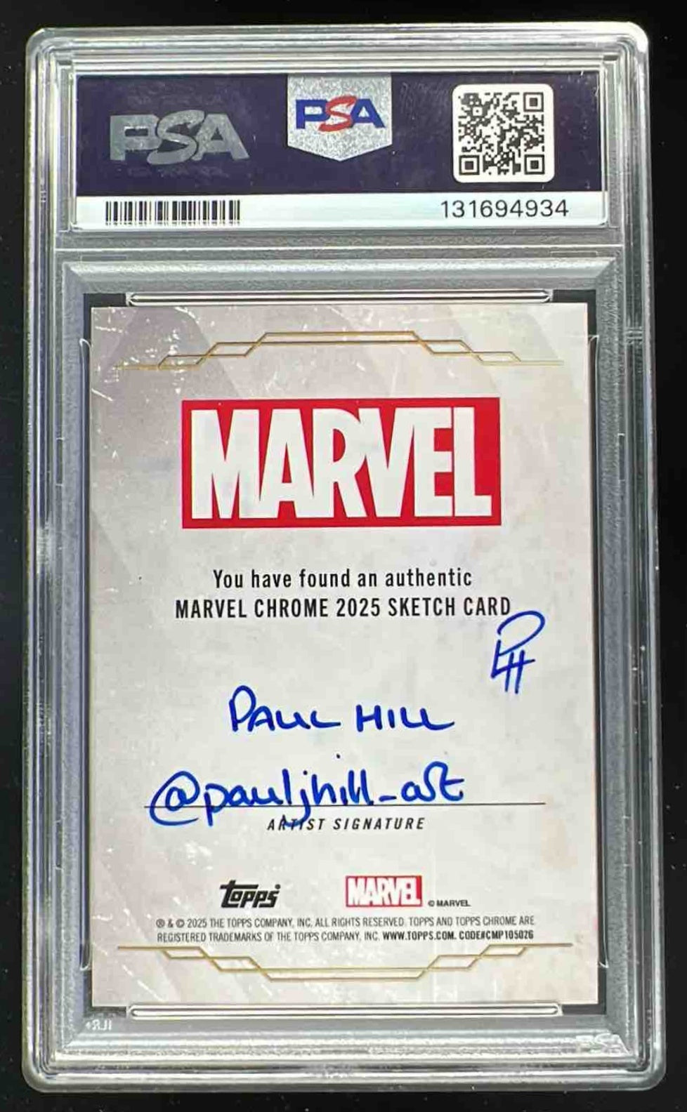 2025 Topps Chrome Marvel Sketch Card Wonder Man Paul Hill Auto 1/1 PSA –  Burbank Cards