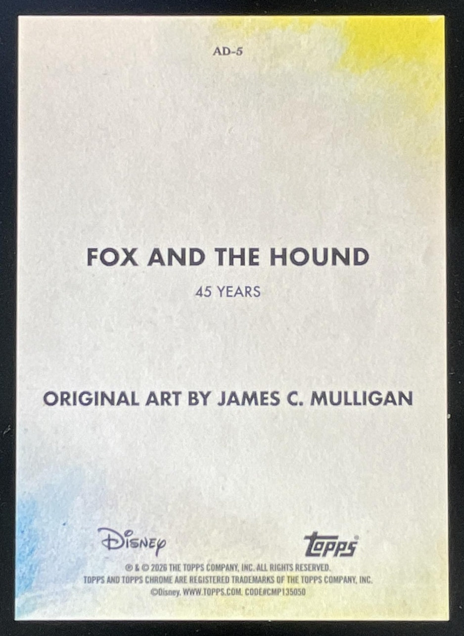 2026 Topps Chrome Disney Art of Disney #AD-5 Fox and the Hound