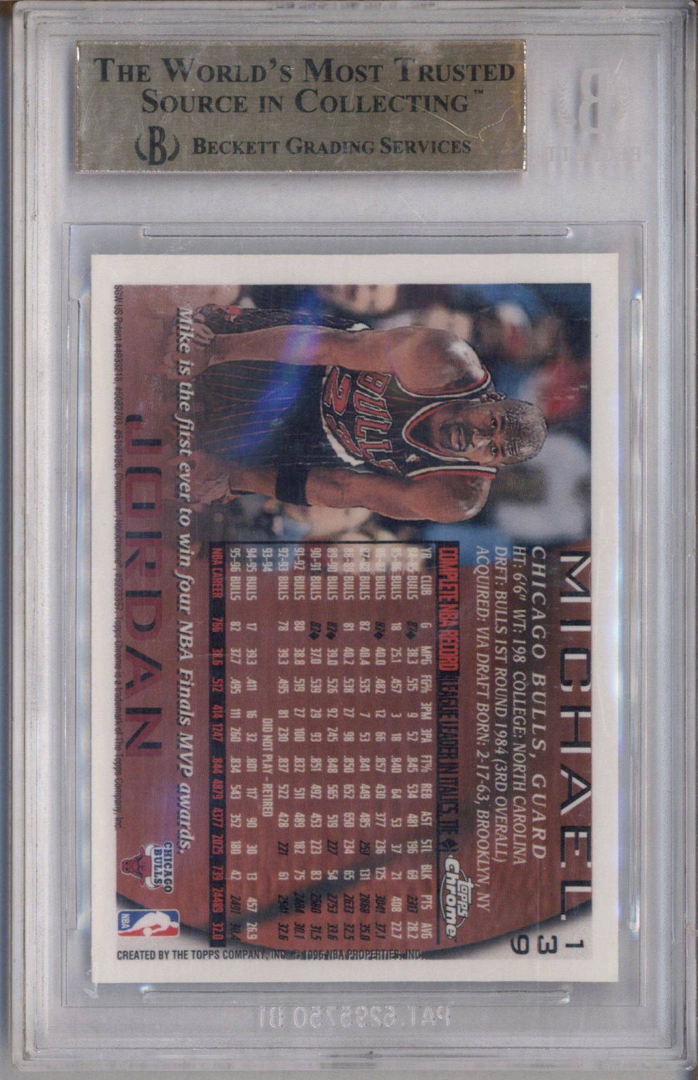 その他 PSA8 Topps Chrome 139 Michael Jordan 1996 Topps Michael Jordan Basketball Card #139 Psa Gem Mint