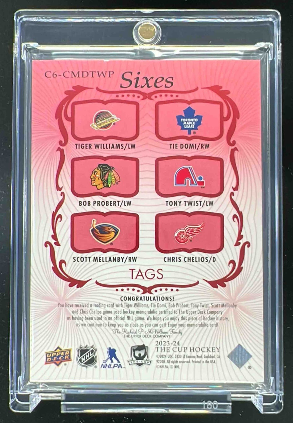 2023 The Cup Sixes Red Tag Williams Domi Bob Probert Twist
