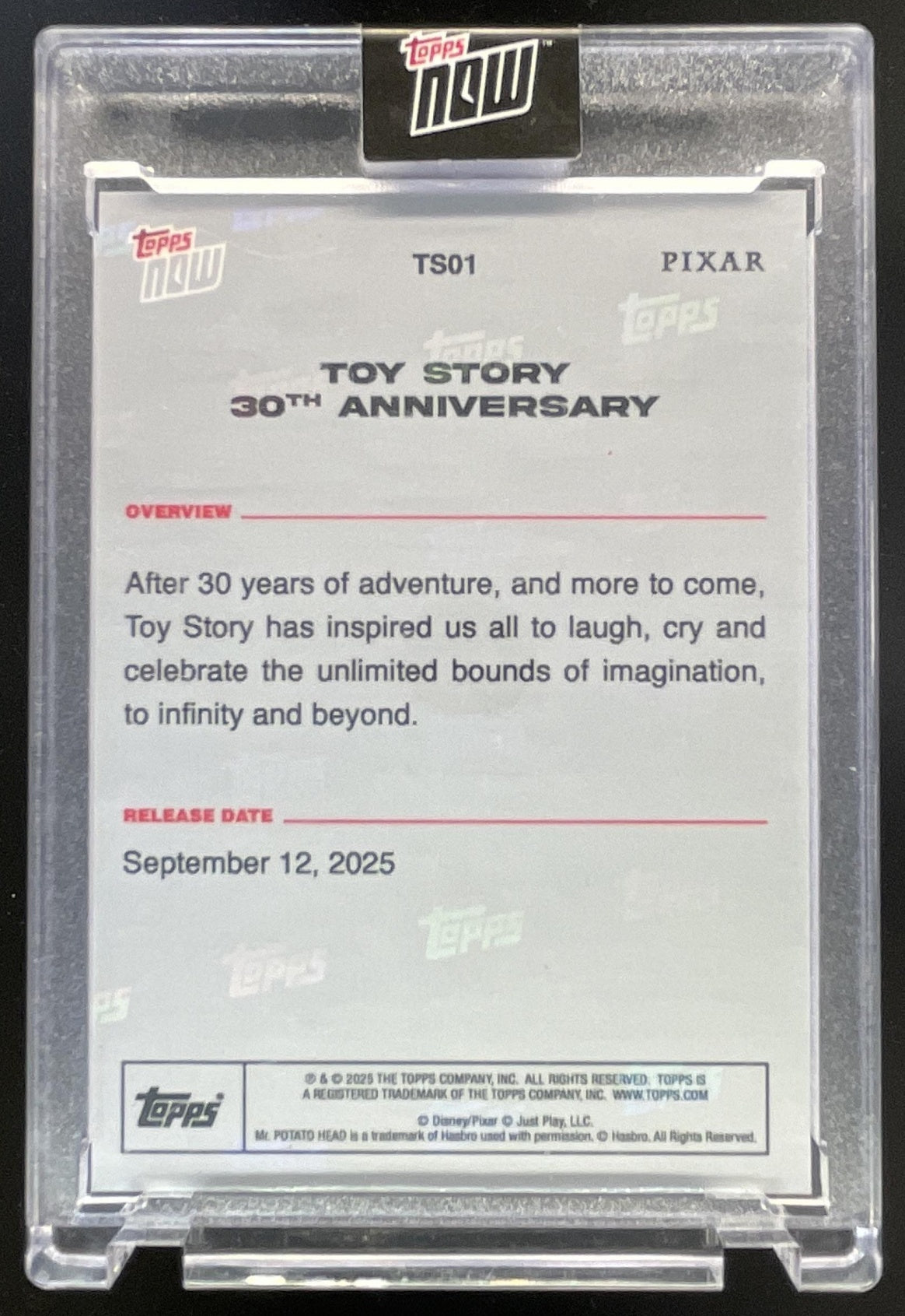 2025 Topps NOW Disney #TS01 Toy Story 30th Anniversary – Burbank Cards