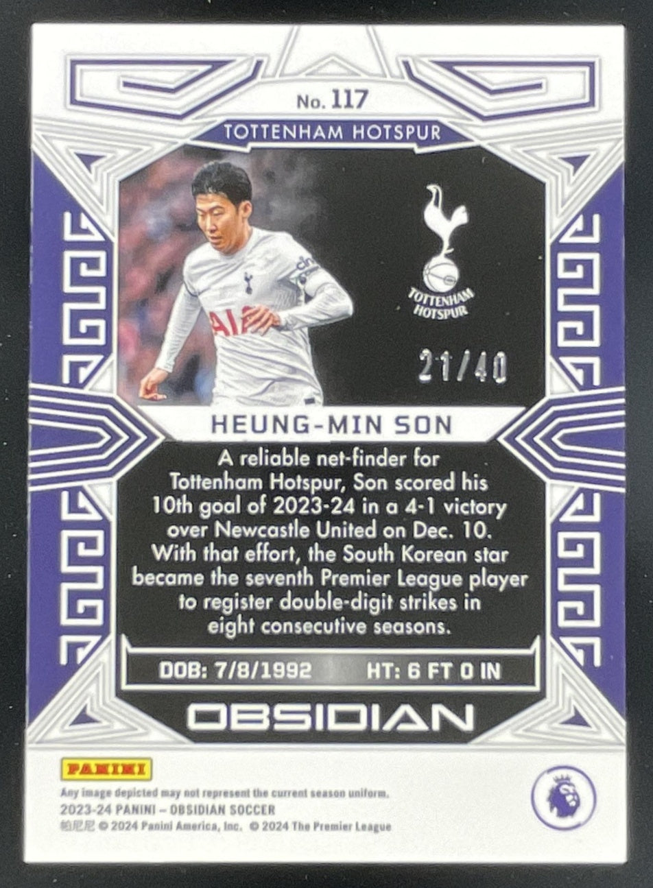 2023-24 Panini Obsidian Electric Etch Orange #117 Heung-Min Son