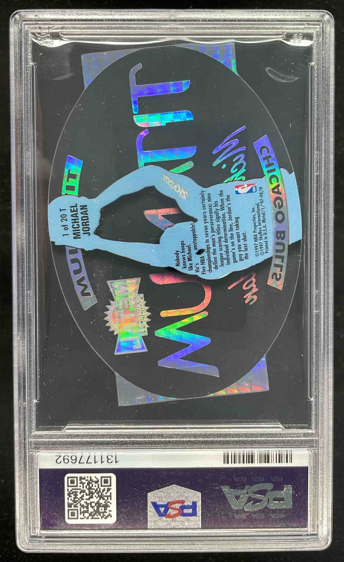 1997-98 Skybox Metal Universe Titanium #1 T Michael Jordan PSA 8