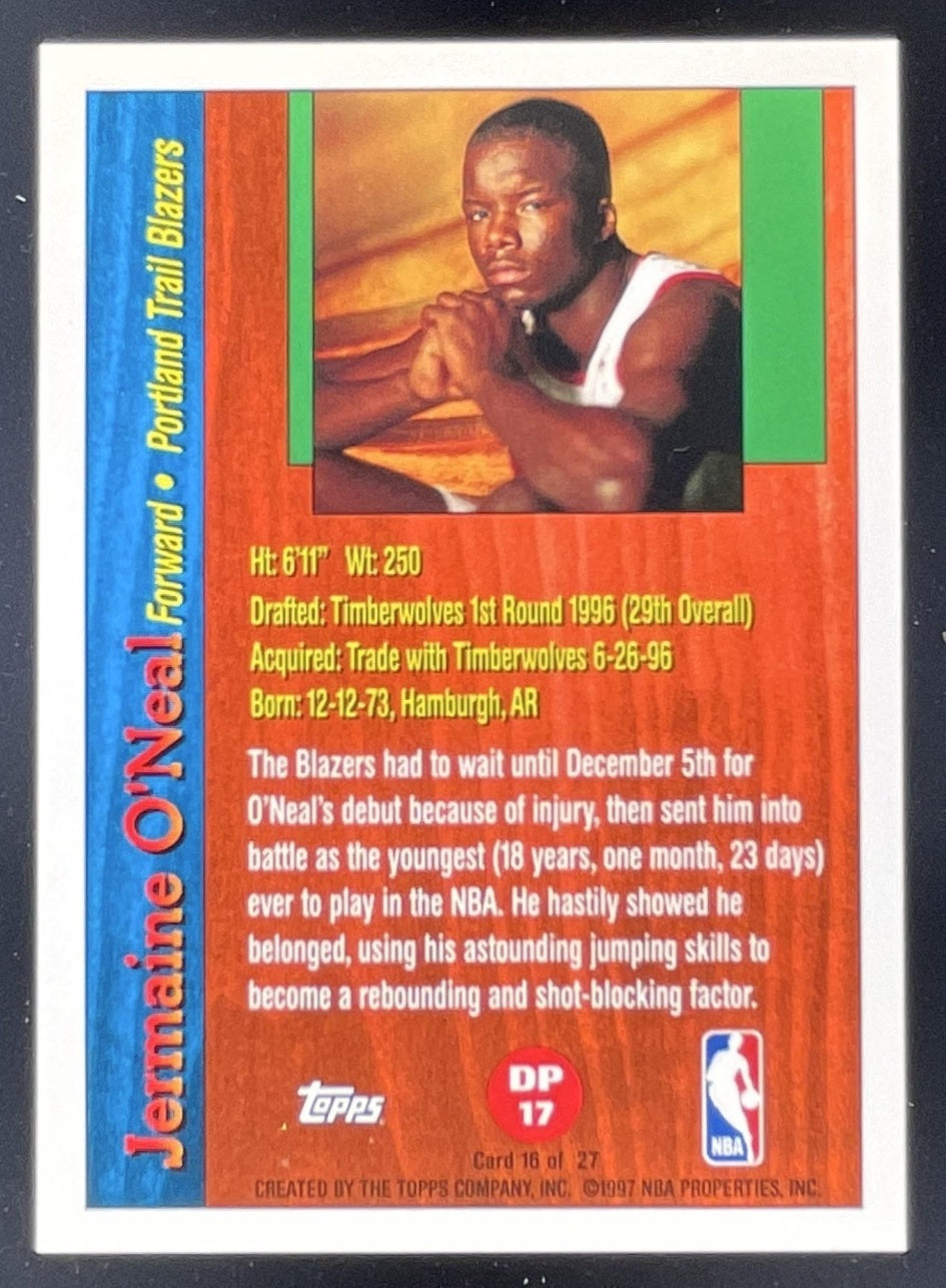 1996-97 Topps Draft Pick Exchange #DP17 Jermaine O'Neal RC
