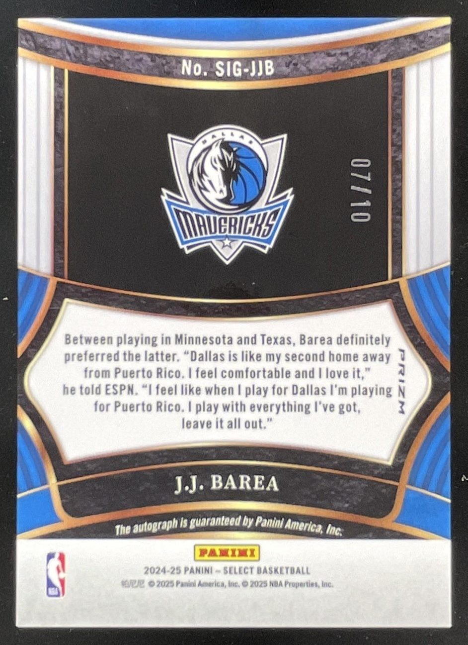 2024-25 Panini Select Signatures Gold Prizm #SIG-JJB J.J. Barea