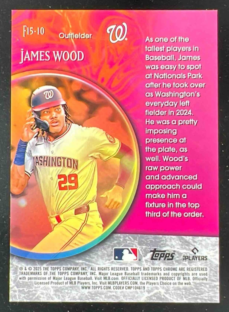 2025 Topps Chrome Fortune 15 Gold Refractor #F15-10 James Wood /50