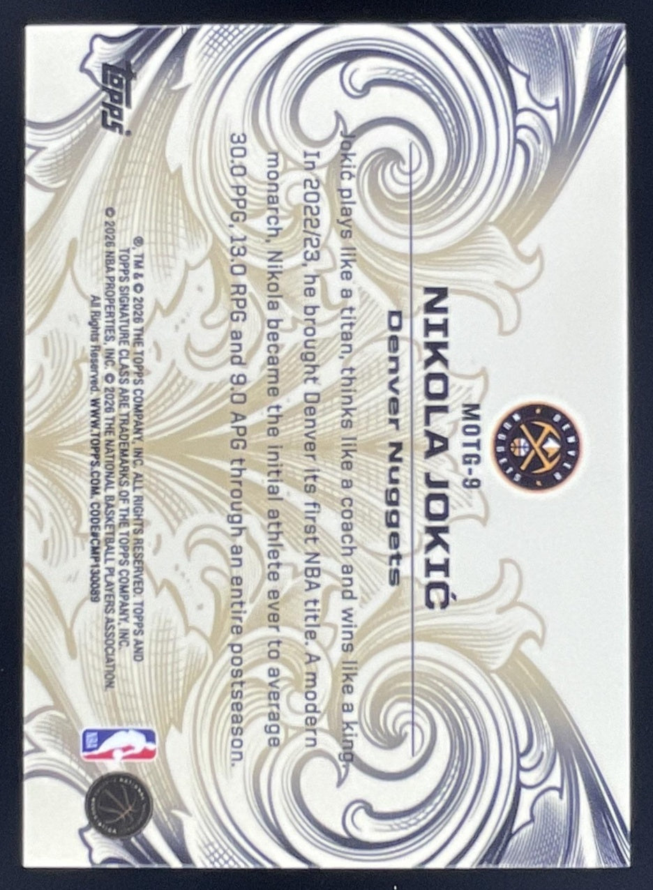 2025-26 Topps Signature Class Monarchs of the Game #MOTG-9 Nikola