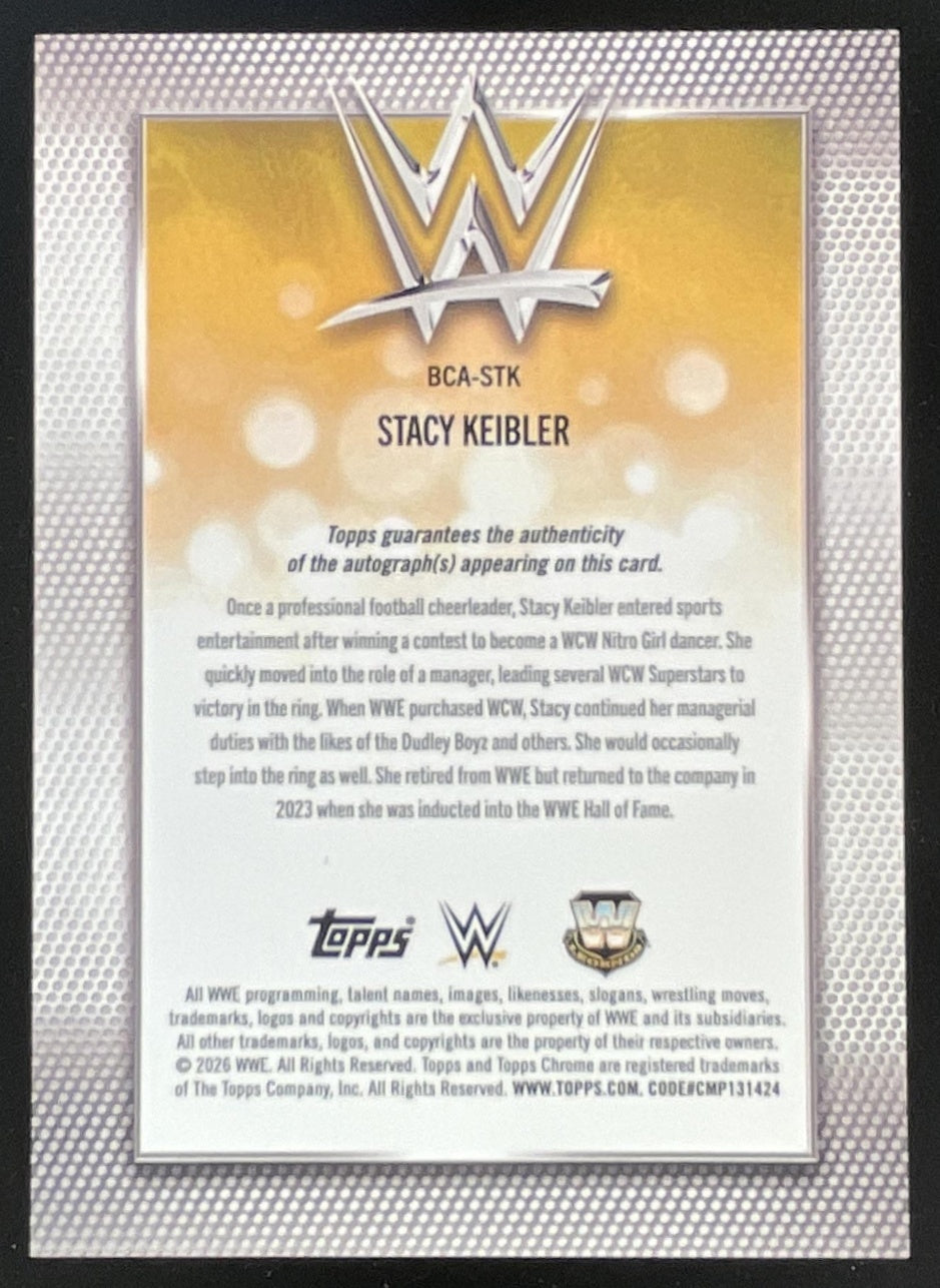 2026 Topps Chrome WWE Orange Geometric #BCA-STK Stacy Keibler Auto