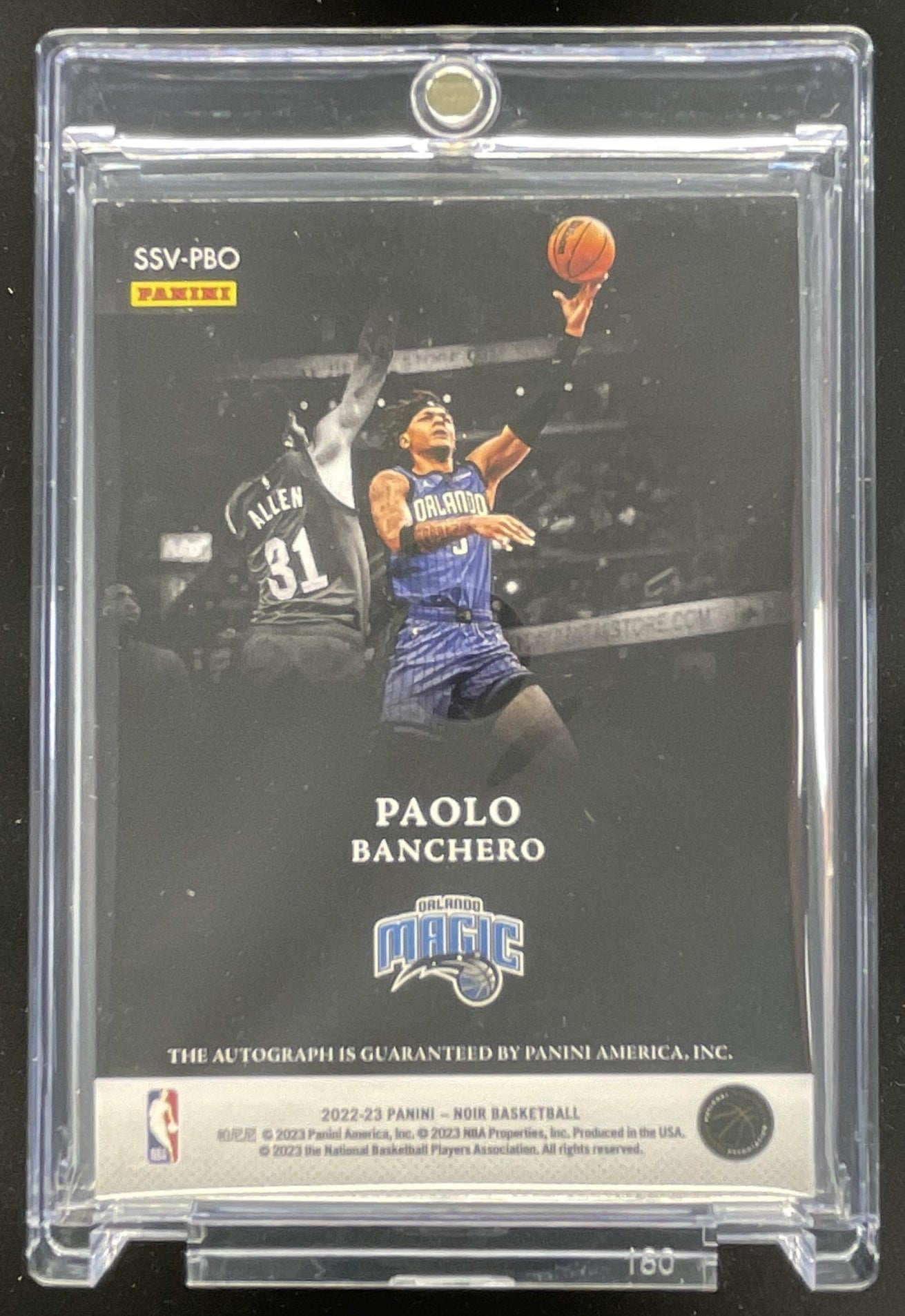 2022-23 Noir Spotlight Signatures Vertical #SSV-PBO Paolo Banchero