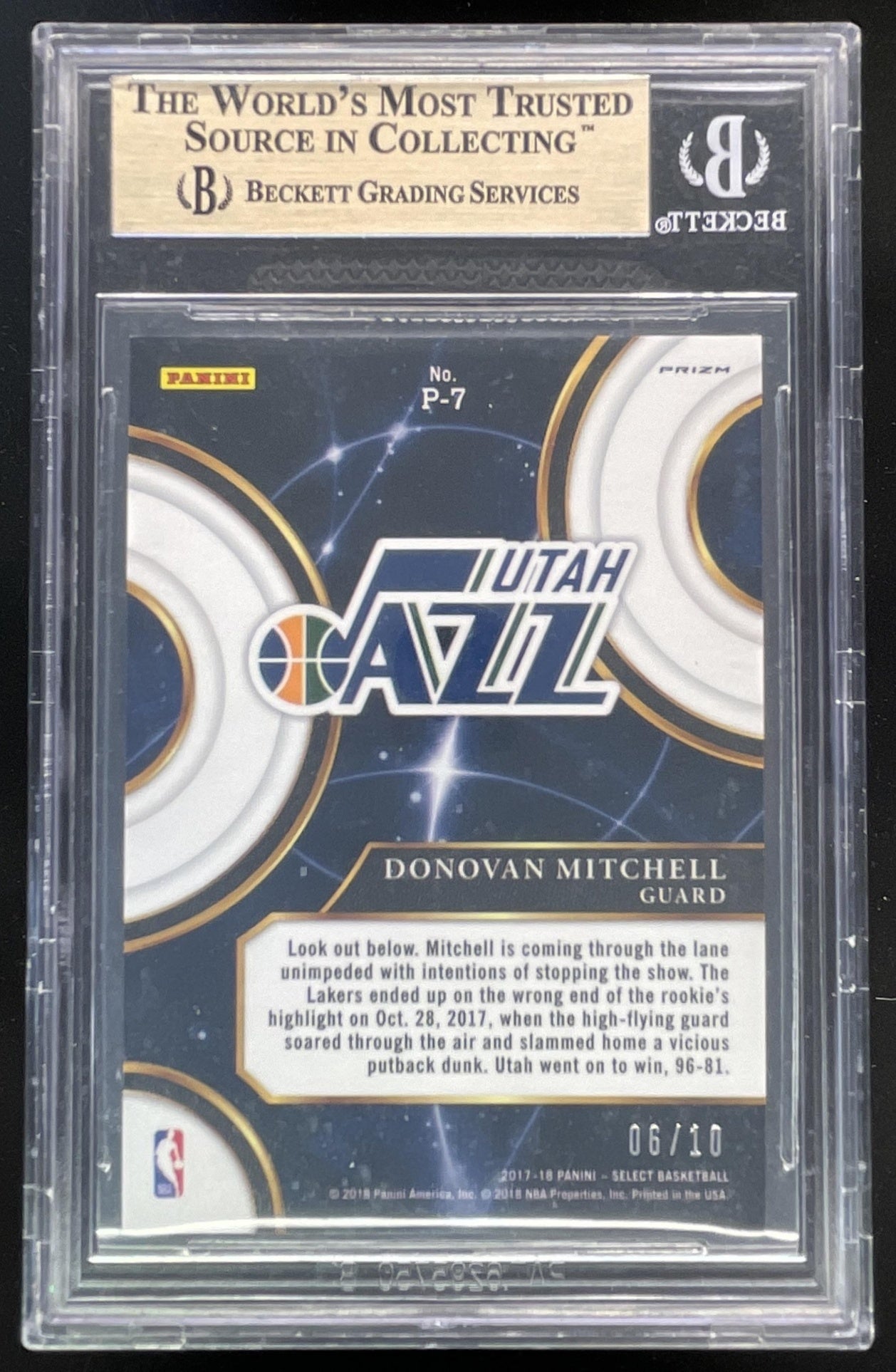 2017-18 Panini Select Phenomenon Gold #P-7 Donovan Mitchell RC /10