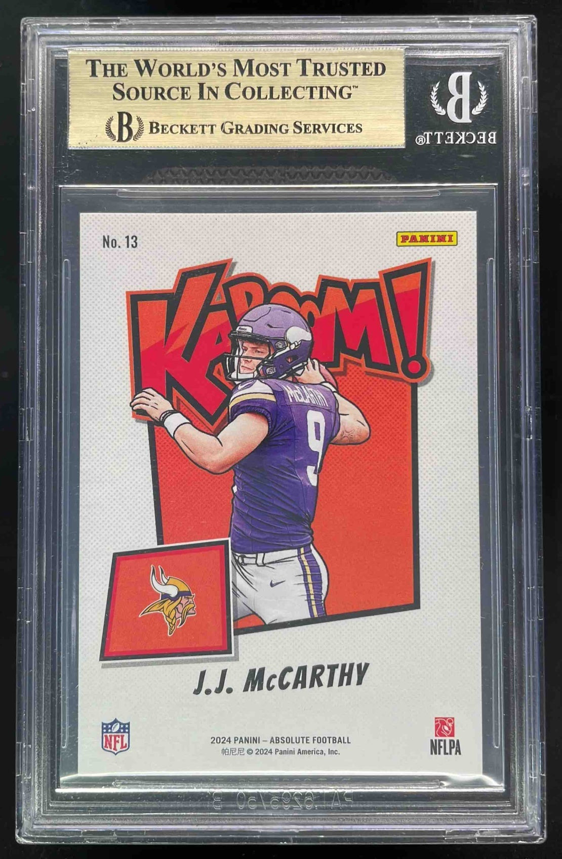 2024 Panini Absolute Kaboom Horizontal #13 J.J. McCarthy RC SSP