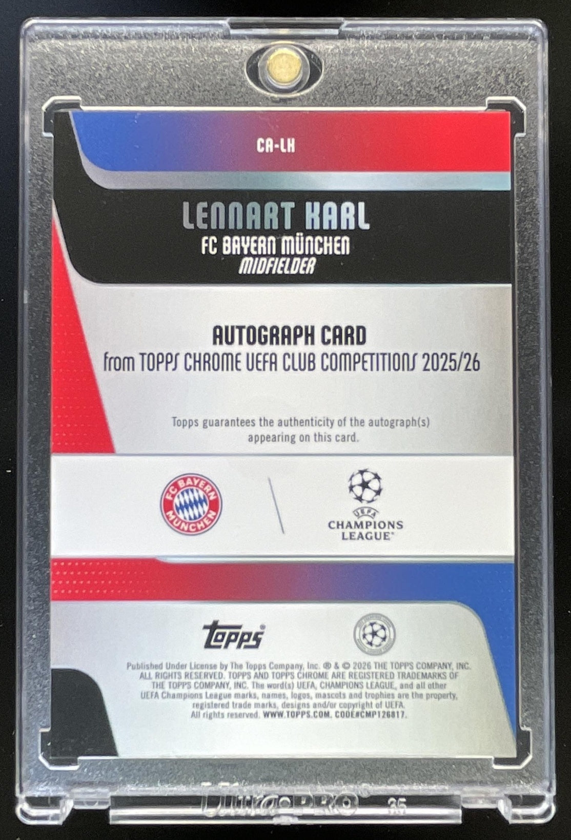2025-26 Topps Chrome CC Chrome Green Refractor #CA-LK Lennart Karl