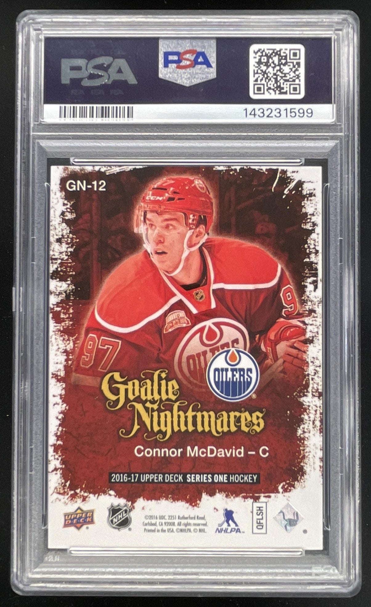 2016-17 Upper Deck Goalie Nightmares #GN-12 Connor McDavid PSA 10