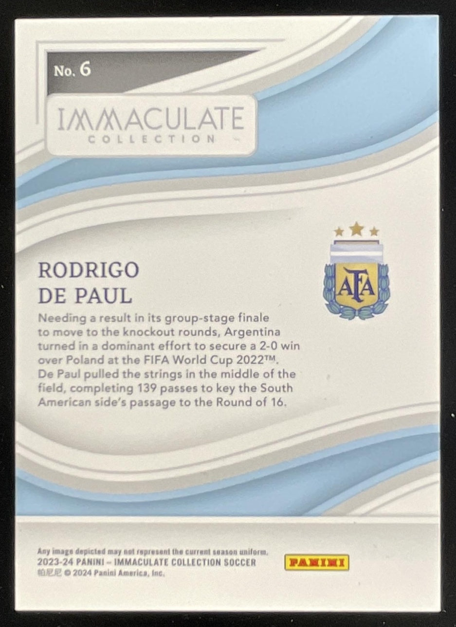 【50シリ】Panini Immaculate／ロドリゴルーキーカード！ 2024-25 Panini Immaculate Collection Ruby #9 Rodrigo de Paul /19