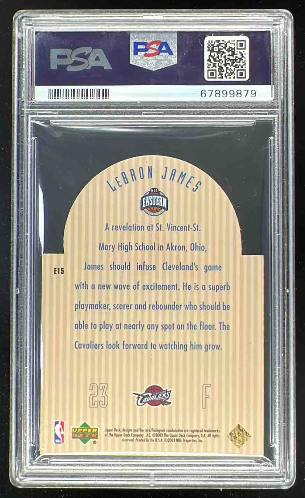 2003-04 Upper Deck Future NBA All Stars #E15 LeBron James RC PSA