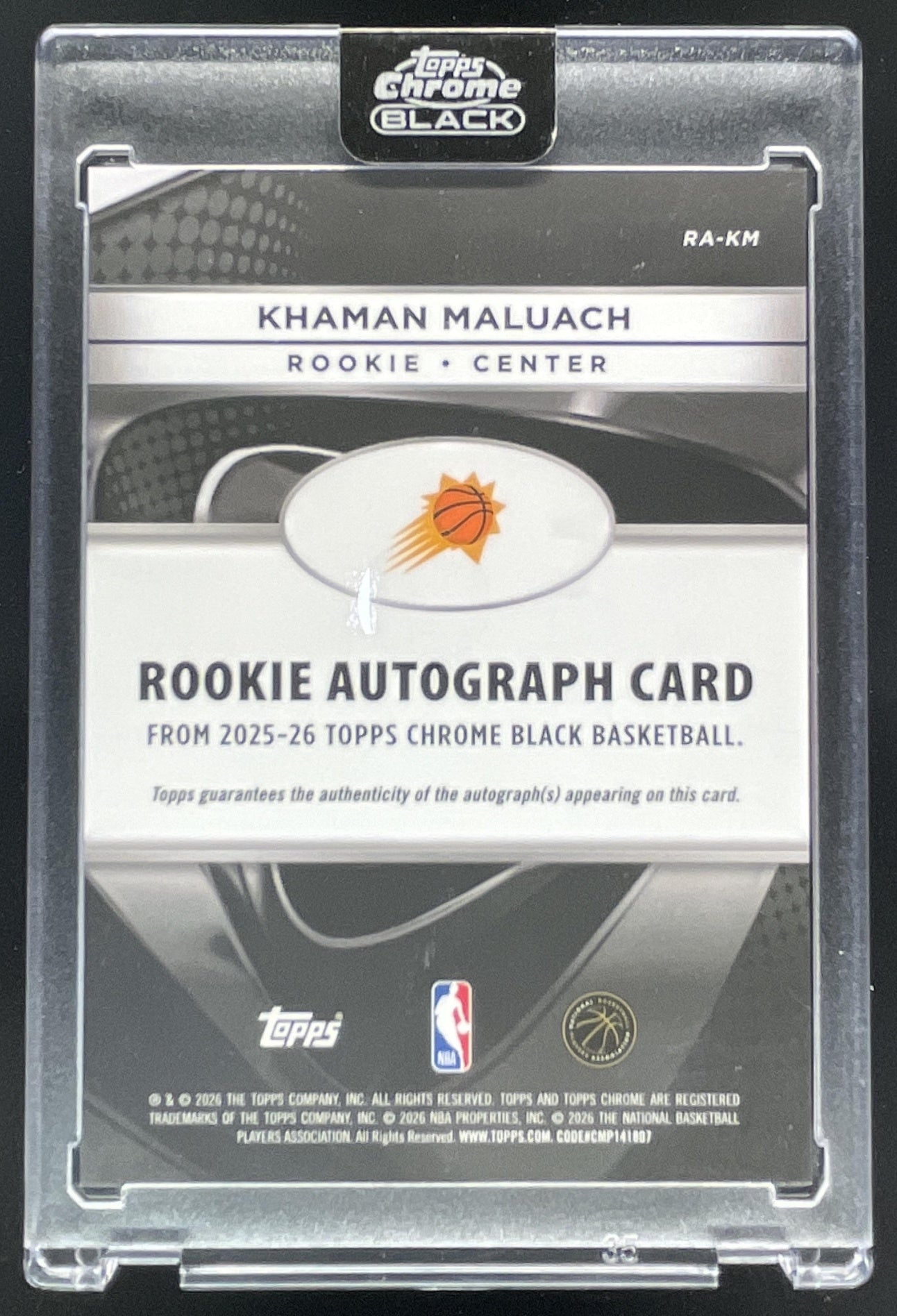 2025-26 Topps Chrome Black Rookie White #RA-KM Khaman Maluach RC
