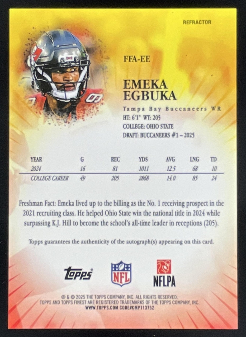 2025 Topps Finest Freshman Autographs Refractor #FFA-EE Emeka