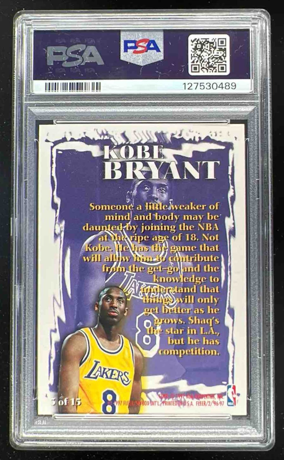1996-97 Fleer Rookie Sensations #3 Kobe Bryant RC PSA 9 – Burbank