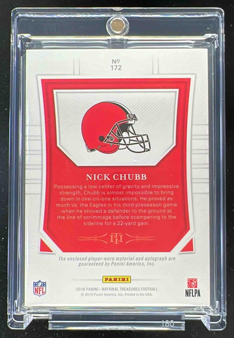 2018 Panini National Treasures #172 Nick Chubb Autograph RC Auto 2018 Panini National Treasures #172 Nick Chubb Autograph RC Auto