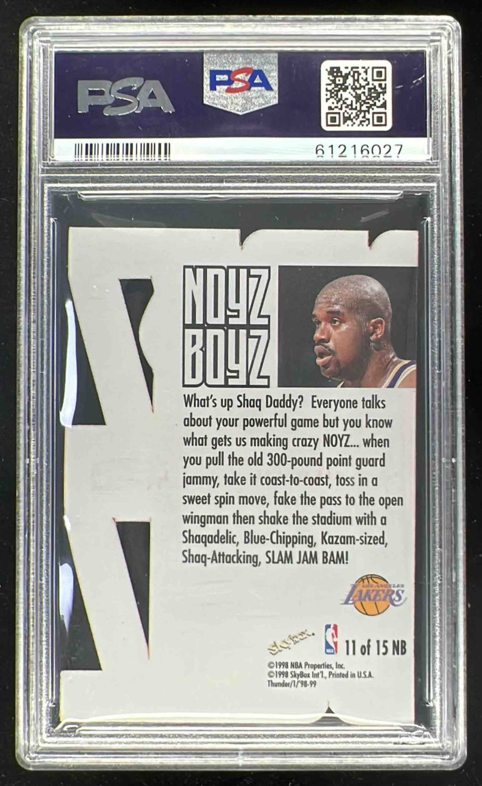 1998-99 Skybox x Thunder Noyz Boyz #11NB Shaquille O'Neal PSA 9