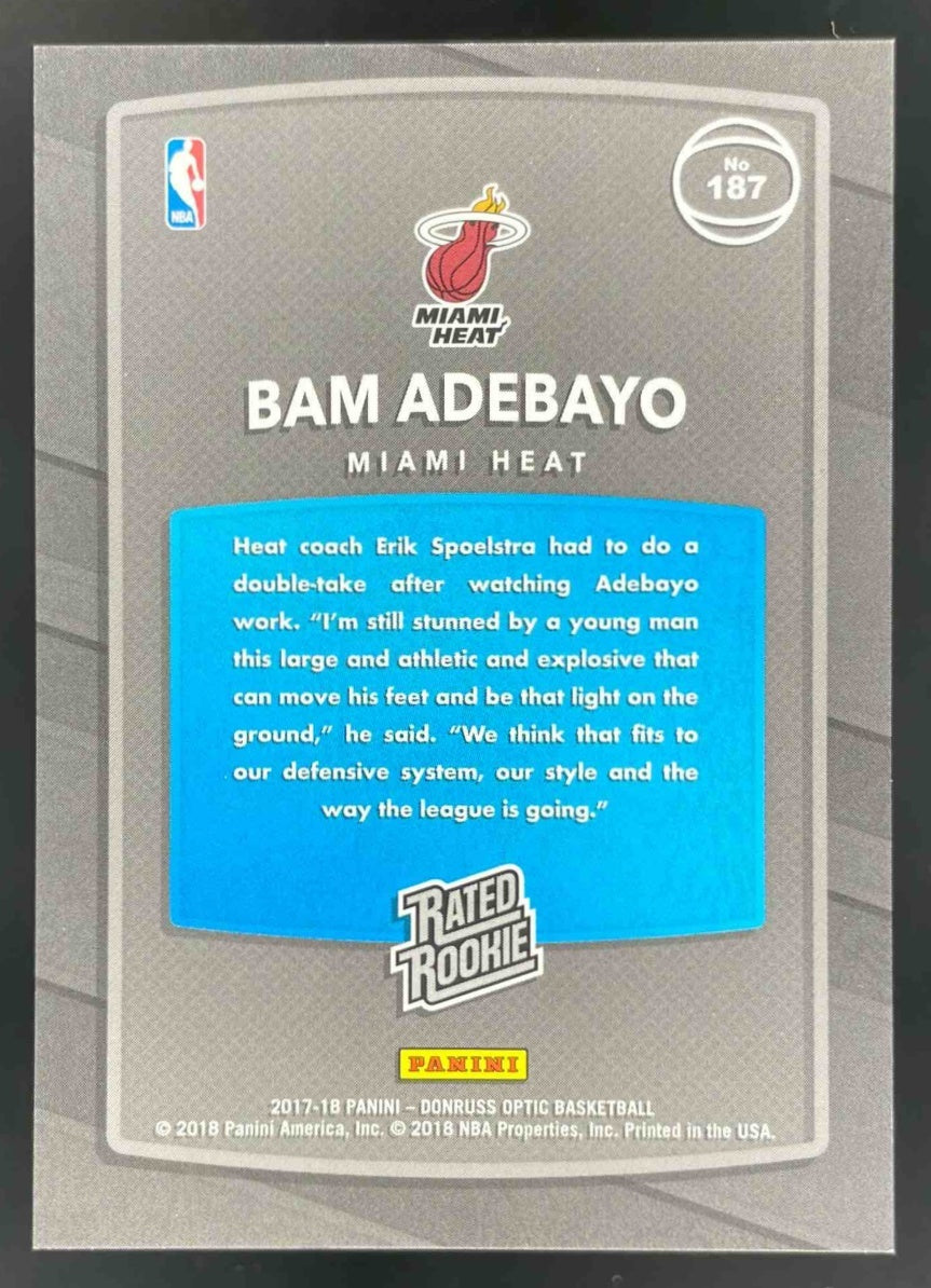 2017-18 Panini Donruss Optic Rated Rookie Shock #187 Bam Adebayo