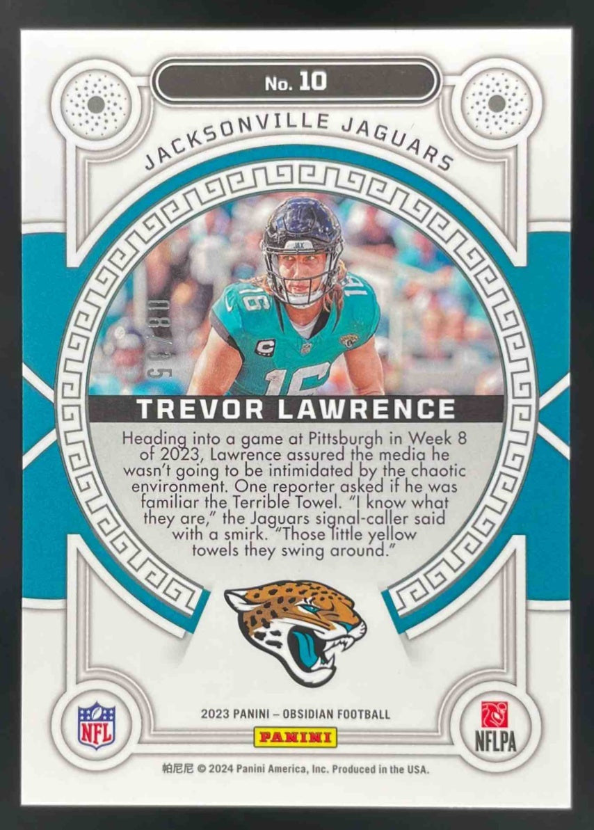 2023 Panini Obsidian Orbital Electric Etch Green #10 Trevor