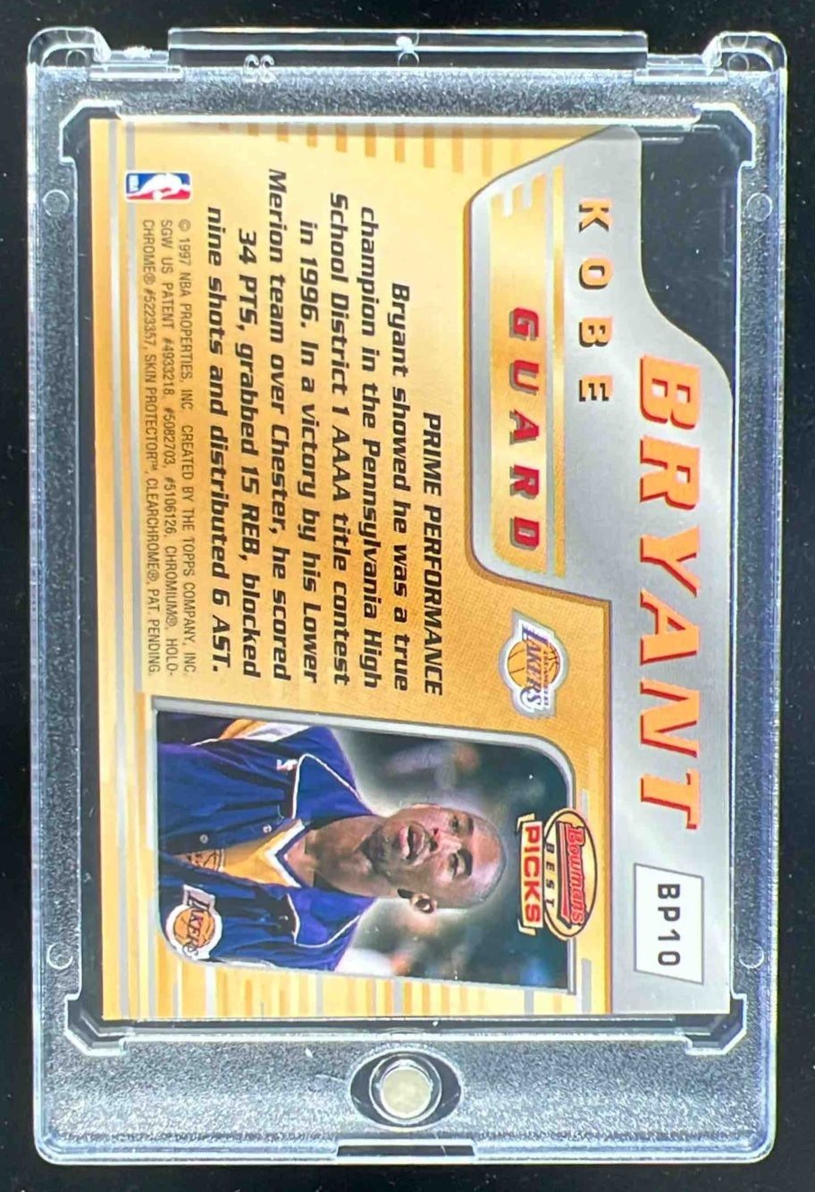 1996-97 Bowman 's Best Picks #BP10 Kobe Bryant RC – Burbank Cards