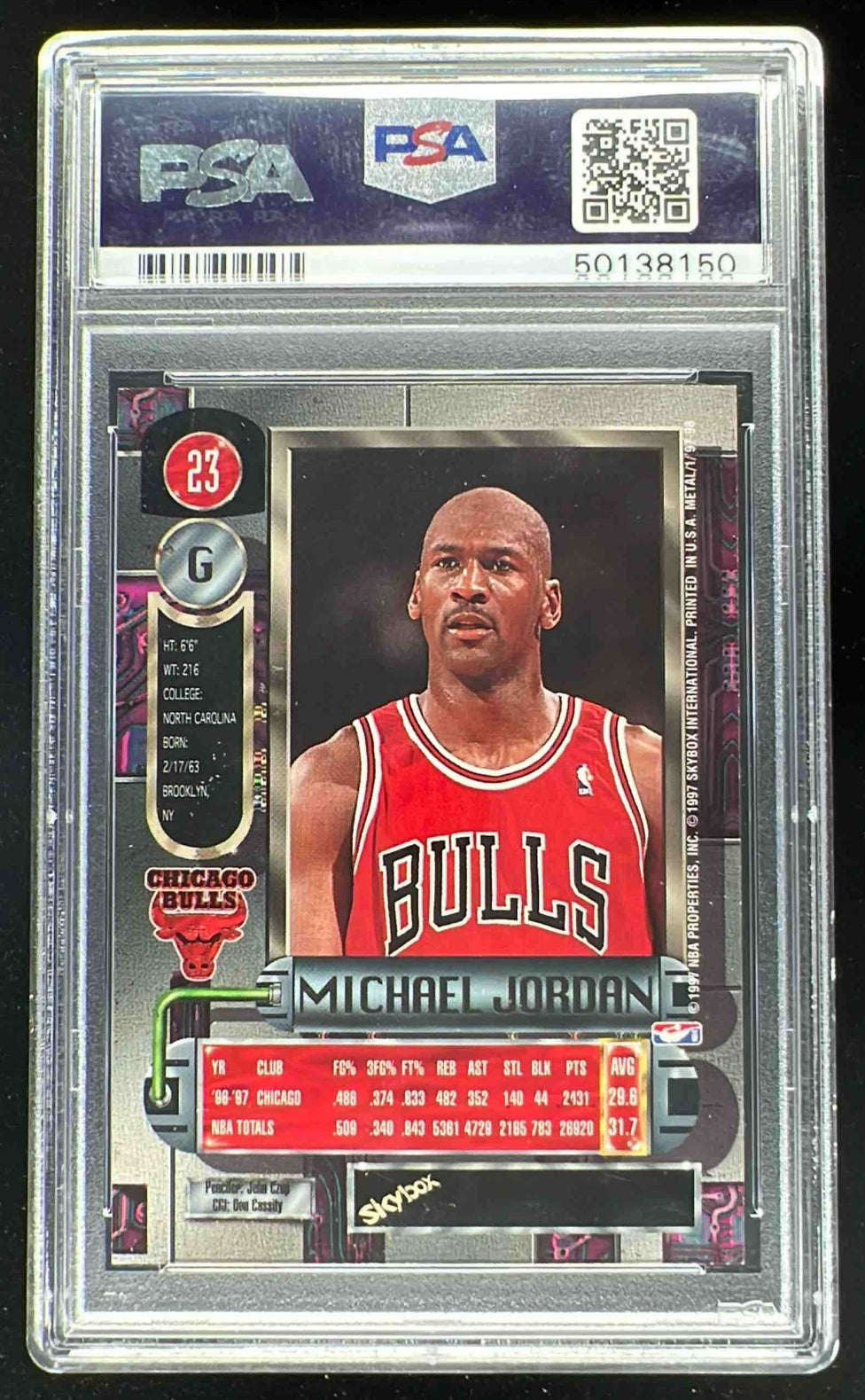 1997-98 Skybox Metal Universe #23 Michael Jordan PSA 8 – Burbank Cards